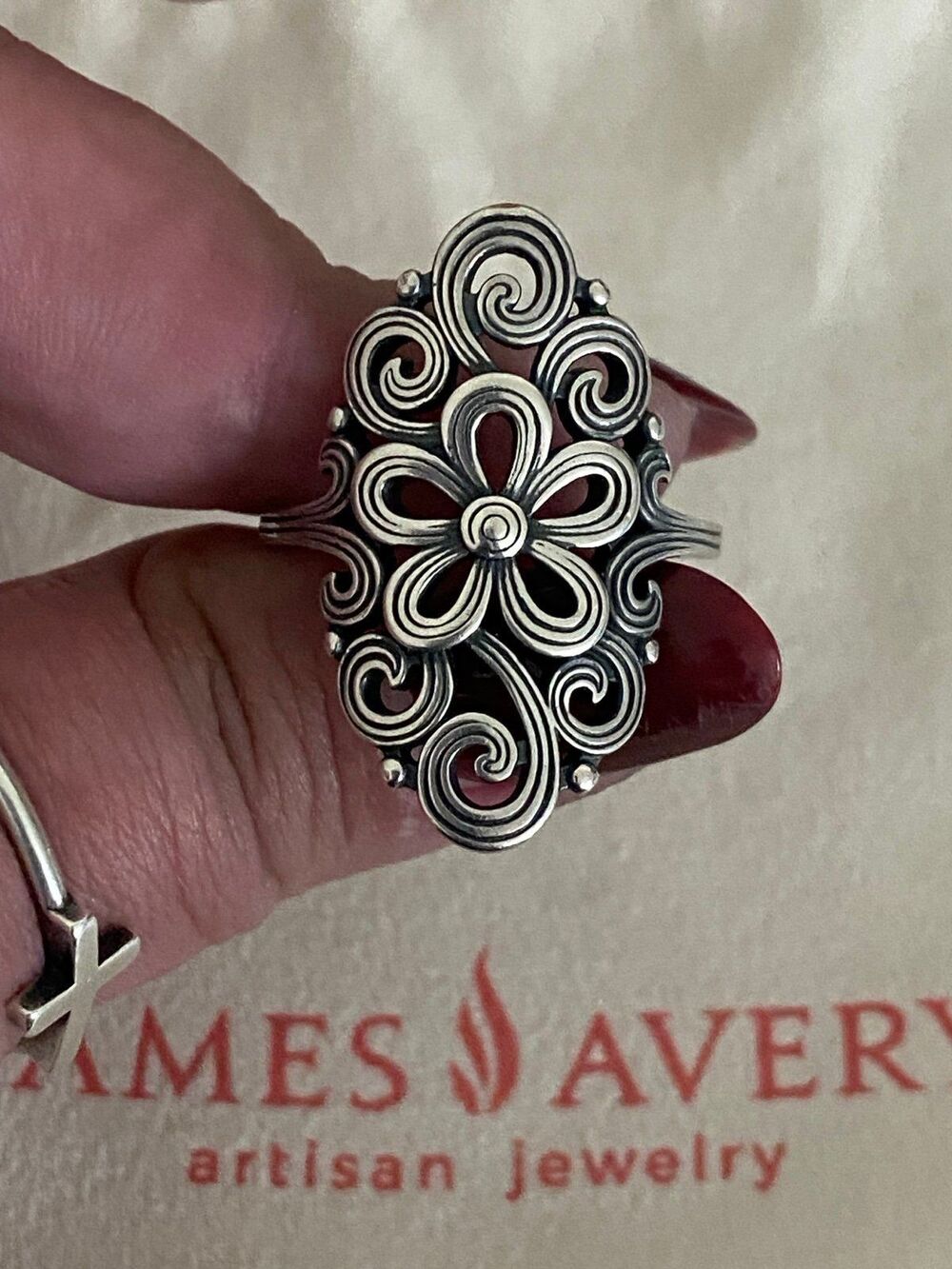 James Avery Retired Full Bloom Tracery Ring Size 10.5
